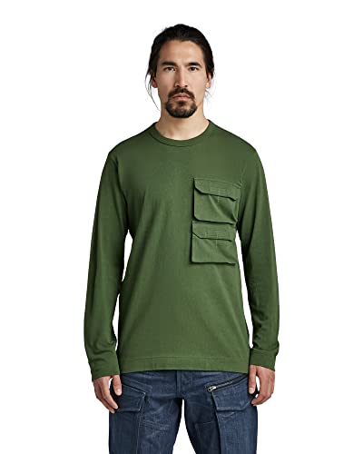 G-STAR RAW Męski T-Shirt, zielony (dk nuri Green C336-3476), L