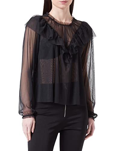 Sisley Damska bluza 5T22LQ02Z Blouse, czarna 100, L