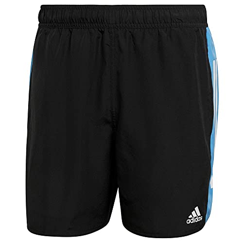 adidas Męski kostium kąpielowy Block3s Clx Sl, czarny/prawdziwy niebieski, S