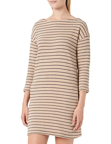 TOM TAILOR Damski Sukienka z dżerseju w paski 1032514, 30157 - Beige Anthracite Stripe, 46