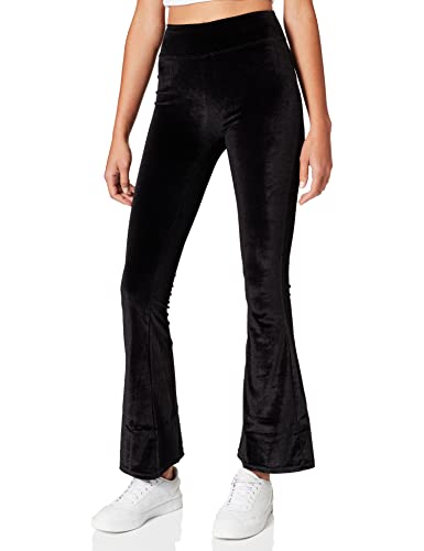 Urban Classics Damskie legginsy z wysokim stanem z aksamitu, czarny, M