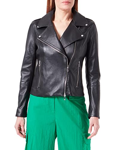 HUGO Damska kurtka skórzana, czarny (Black1), XL