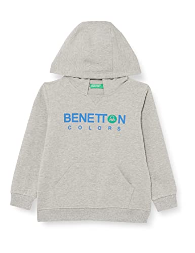 United Colors of Benetton Chłopięca bluza z kapturem, Melange Light Grey 501, 3 Miesiące