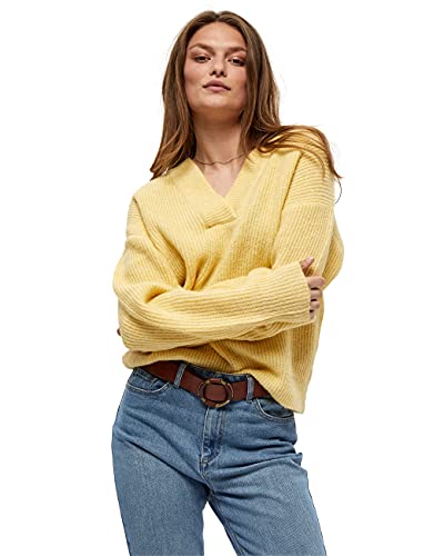 Peppercorn Damski sweter Penelope z dekoltem w serek, 6040m jasnożółty Mel, S