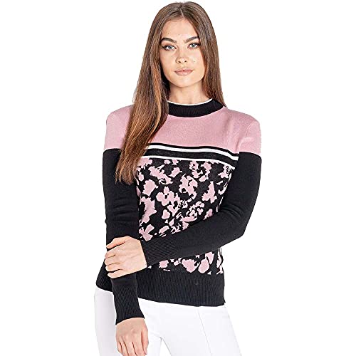 Dare2b damski sweter Fate, puder różowy kwiatowy/czarny, 6