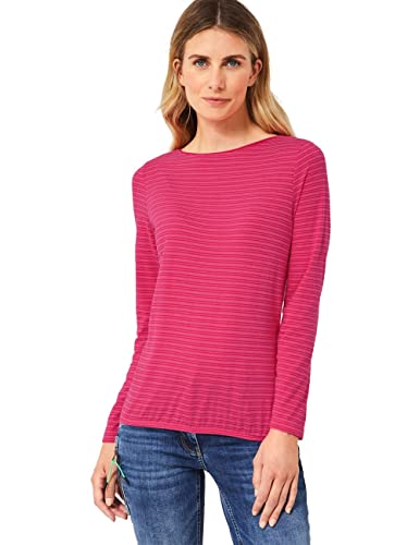 Cecil B318613 Koszulka z długim rękawem Kobiety , Dynamic Pink Melange , XS