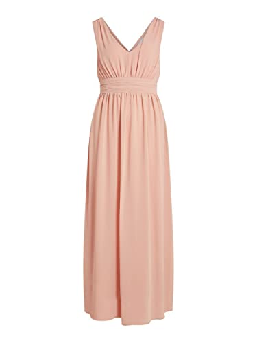 Vila Damska sukienka Vimilina Long Dress/Su-Noos, Misty Rose, 44