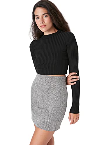 TRENDYOL Damska mini spódnica ołówkowa prosta tkanina spódnica, Schwarz, 40