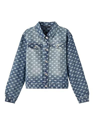 NAME IT Girl's NLFDOTIZZA DNM Short Jacket kurtka, Medium Blue Denim, 146/152, niebieski (medium blue denim), 146/152 cm