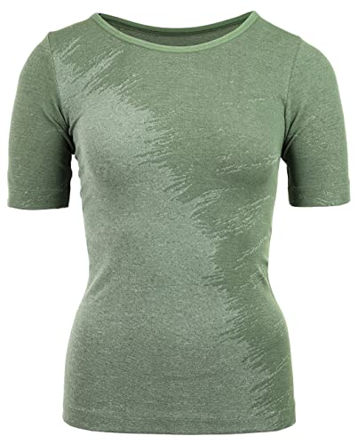 duParc Damska koszulka sportowa Active Wear, bezszwowa, szybkoschnąca, z efektem melanżu, zielony, S