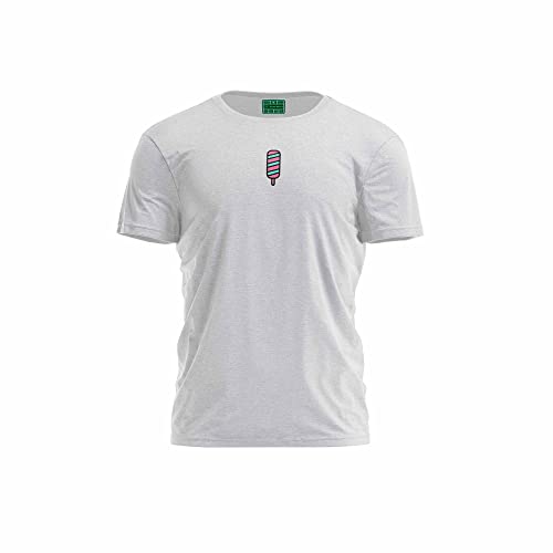 Bona Basics, Druk cyfrowy, męska koszulka podstawowa,%70 bawełna%30 poliester, szary, na co dzień, męskie topy, rozmiar: XL, szary, XL