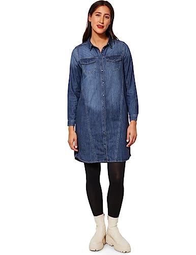 Street One Damska sukienka dżinsowa, Authentic Mid Indigo Wash, 34