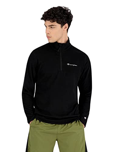 Champion Legacy Micro Polar Fleece-Script Logo Half Zip Top Bluza Mężczyźni, Czarny, XL
