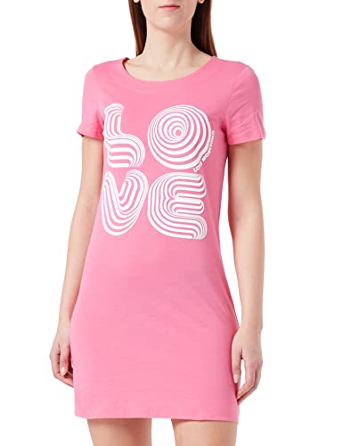 Love Moschino Damska sukienka z krótkim rękawem, trapezowa, fuksja, rozmiar 42, Fuchsia, 42