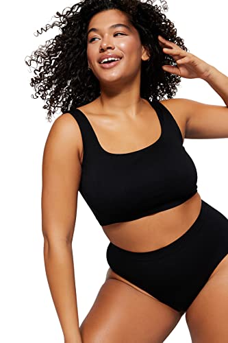 Trendyol Damski biustonosz plus size, czarny, 2XL, Czarny, XXL