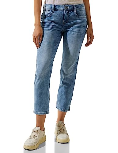 Street One Damskie spodnie jeansowe 7/8, Mid Indigo Random Wash, 26W / 26L