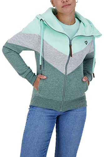 Alife and Kickin StellinaAK A damska bluza dresowa, bluza na czas wolny, bluza z zamkiem błyskawicznym, XS-XXL, melanż, Pacific Melanż, M, Pacific melanż