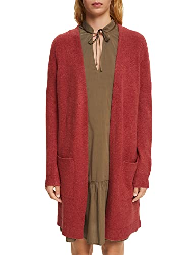 ESPRIT Z wełną: otwarty kardigan, Terracotta, XXL