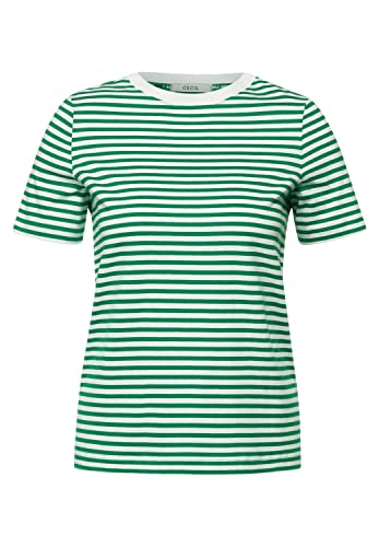 Cecil Damska koszulka w paski B317840, zielona (Cheeky Green), M
