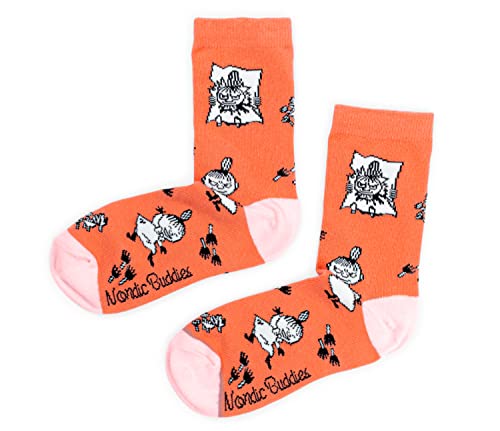 Little My Happiness Damskie skarpety Muminki, czerwone, EU 36-42, Czerwony, różowy (Baby Pink)