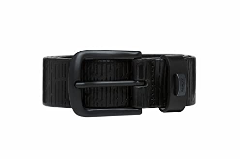 Replay Męski pasek ze skóry, czarny (Black 098), 90 cm, Black 098, 90