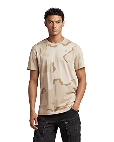 G-STAR RAW Męski T-shirt, wielokolorowy (dk Brick Desert camo C721-D935), S, Wielokolorowy (Dk Brick Desert Camo C721-d935), S