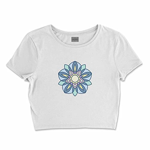 Bona Basics, Damski T-shirt basic, z nadrukiem cyfrowym, 100 bawełny, biały, swobodny, damski top, rozmiar: S, biały, S