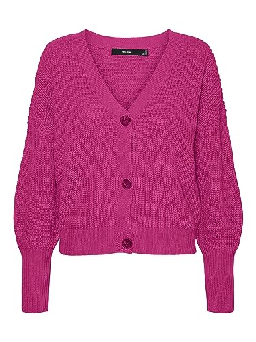 VERO MODA Damski kardigan Vmlea Ls V-Neck Cuff Noos, różowy, XXL