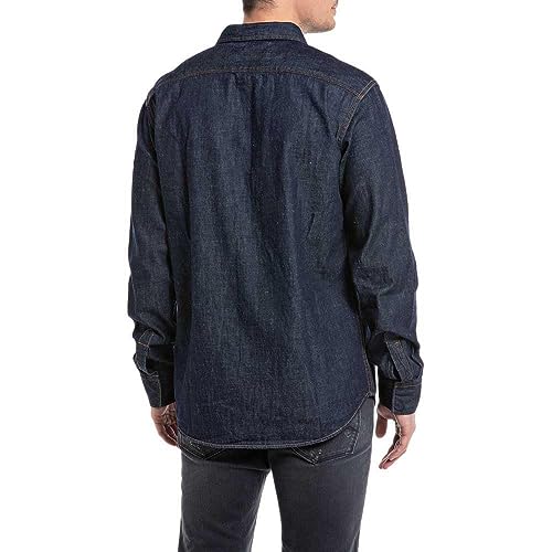Replay męska koszula jeansowa, 007 Dark Blue, 3XL