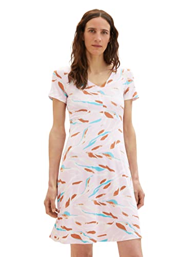 TOM TAILOR Damski sukienka 1035234, 31762 - Lilac Abstract Leaf Design, 40