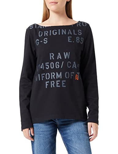 G-STAR RAW Stencil Graphic Top Damski Top, Czarny (Caviar D22338-c784-d301), M