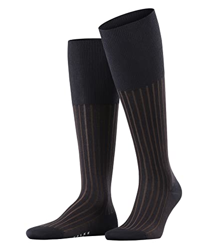 FALKE Mężczyźni Podkolanówki Shadow M KH Bawełna długie z wzorem 1 Para, Niebieski (Dark Navy 6374), 41-42
