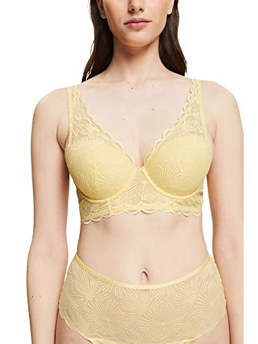 ESPRIT Damski biustonosz z koronką, wyściełany, Light yellow, 85A