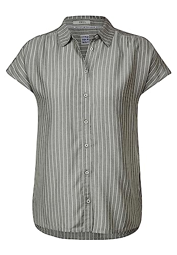 Cecil Damska bluzka koszulowa w paski, Sporty khaki, XXL