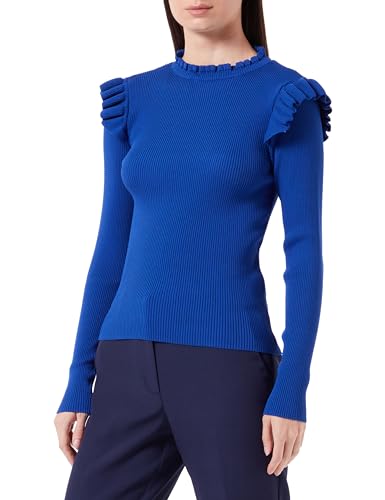 ONLY Damski sweter ONLSIA Sally Ruffle LS KNT NOOS, Surf The Web, XXL, Surf The Web, XXL