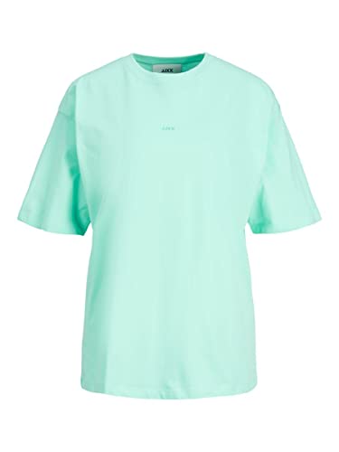 JJXX T-shirt damski JXAndrea Loose, Aruba Blue/Print: turquoise Jjxx Logo, S