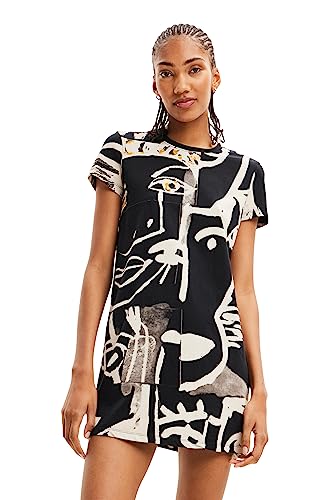 Desigual Damska sukienka Vest_Mariscal_face, czarny, XS