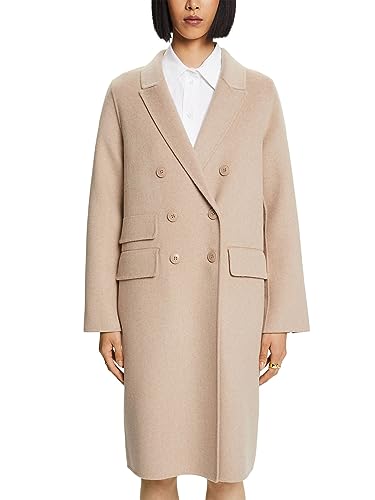 ESPRIT Z recyklingu: płaszcz z wełną, Light Taupe, XS