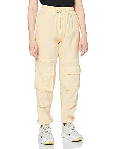 Unique 21 Damskie spodnie dresowe ze skórą brzoskwiniową z detalami, kremowy, 40 PL