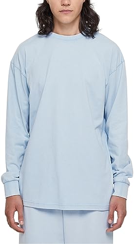 Urban Classics Męska koszulka z długim rękawem Heavy Boxy Acid Wash, Balticblue, S