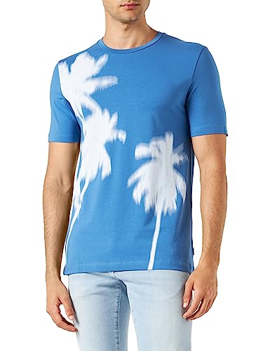 s.Oliver Męski T-shirt z krótkim rękawem, niebieski, XL