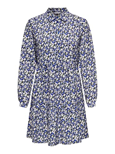 ONLY Damska sukienka Onlsandy Life L/S Shirt Dress Noos Ptm, Dazzling Blue/Cathrin Ditsy, XXS