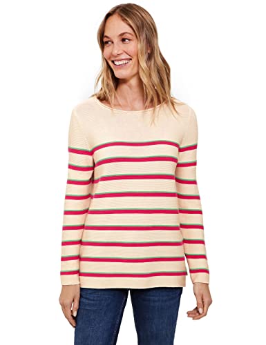 Cecil Damski sweter z dzianiny w paski, Raw Sand Beige, XXL