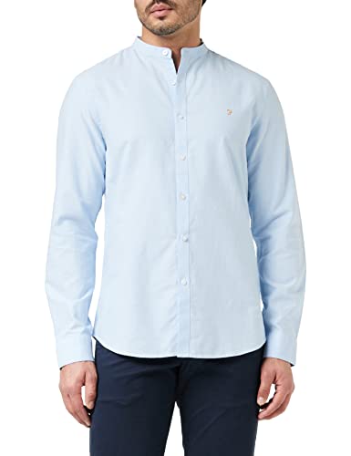 Farah Koszula męska Brewer Slim Fit Cotton Oxford, Błękitny, XS