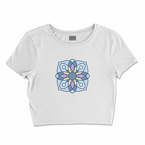 Bona Basics, Damski T-shirt basic, z nadrukiem cyfrowym, 100 bawełny, biały, swobodny, damski top, rozmiar: S, biały, S