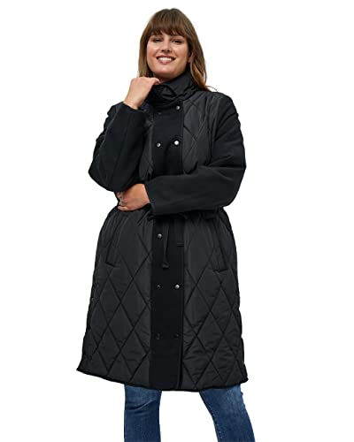 Peppercorn Damski płaszcz jesienny Glorianna Wyściełany Curve | Rozmiar 24, 9000 Czarny, 9000 czarny, 50 duże rozmiary