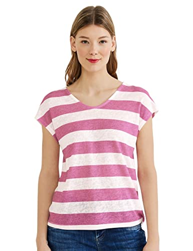 Street One Damska koszulka letnia w paski, Oasis Pink, 36