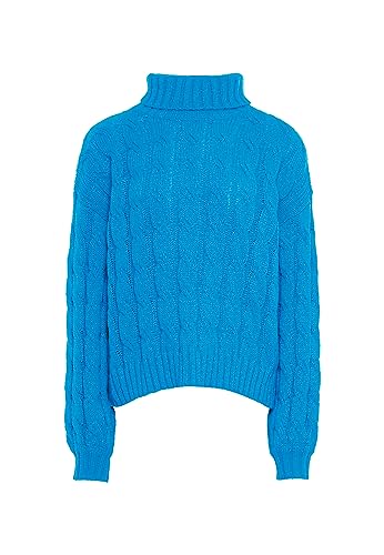 myMo Damski sweter z golfem turkusowy M/L, turkusowy, M
