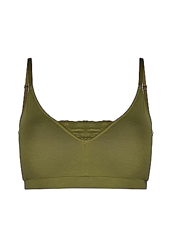 Skiny Damski miękki biustonosz wyjmowane wkładki CottonLace Essentials, Bay Leaf