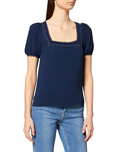 Naf Naf Damska koszulka Sidonie Mc z krótkim rękawem, granatowa, XL